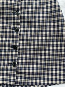 Plaid Button-Front Skirt