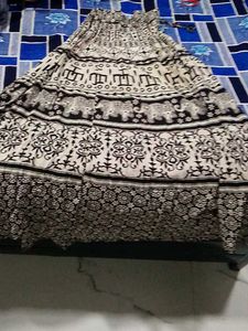 Printed Black And White Skirt