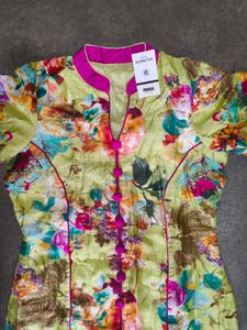 Elegant Floral Long Kurti Gown with Inner