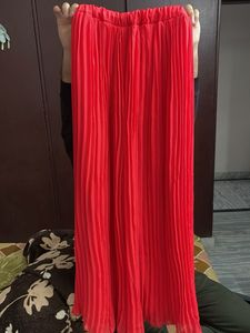 Red Pleated Skirt