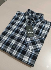 Black & White Plaid Flannel Shirt - Size M