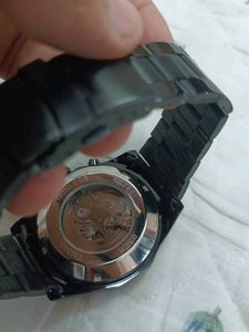 Black Skeleton Automatic Watch