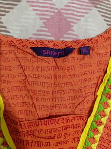 Srishti brand orange short kurti