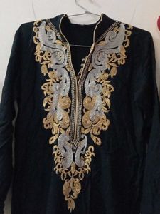 Elegant Black Embroidered Kurti