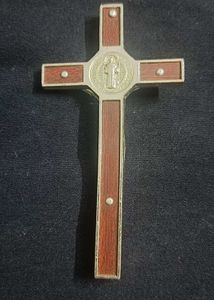 Beautiful Silver Crucifix with Wooden Accents
