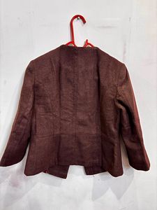 Madame Wine Color Casual Warm Coat