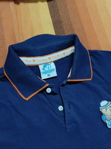 Teenie Weenie Women Blue Teddy Logo Polo T-shirt
