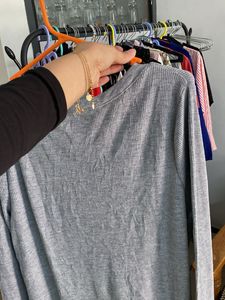 Gray Long Sleeve Top