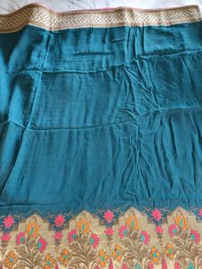 Beautiful Sea Green Colour Sari With Blouse