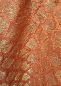 Orange &amp; Gold Woven Dupatta