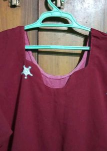Maroon Embroidered Kurti