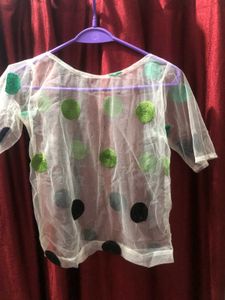 Handmade Thread Work Mesh Top.