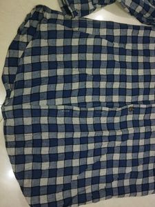 Navy Grey Checker Shirt(Woman)