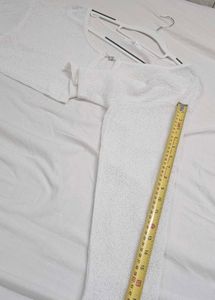 White Cropped Knit Cardigan