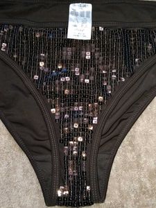Black Sequin Bikini Bottom