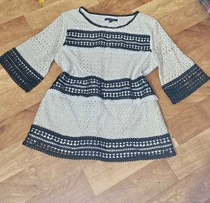 Lace Trim Tunic Top