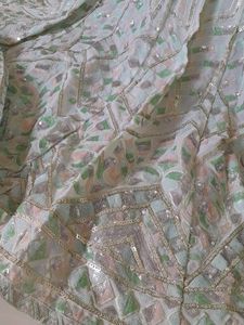 pastel green with multi sequin