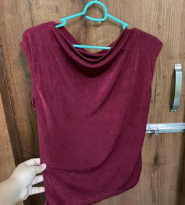 Maroon Draped Top