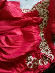 Tarunis Pink Dual Shaded Crop Top Lehenga Dupatta