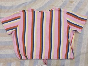 Sexy Only Brand Crop Top Multi-colour Stripes