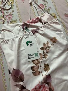 Newme Pink Knotted Floral Dress