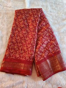 Elegant Red Floral Saree