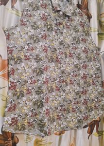 Floral Green Sleevless Shirt
