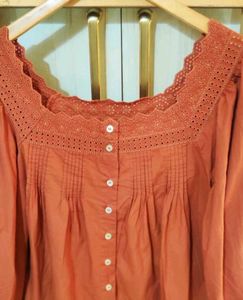 Embroidery Work Light Brown Top Size-40