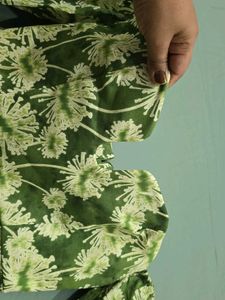 ZARA Floral Green Off Shoulder Maxi Dress pockets