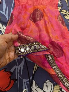 Coral &amp; Pink Ethnic Dress