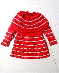 Red Knitted Baby sweater Outfit - 3 Pieces