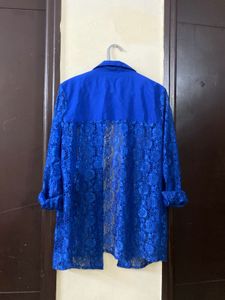 Blue Lace Open Cardigan Fits M-xxl