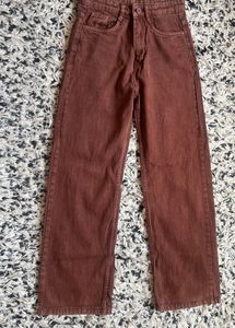 Tan Brown Straight Fit Jeans
