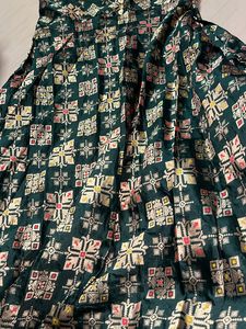 One Piece Gown With Mirror Work Dupatta For Mehndi