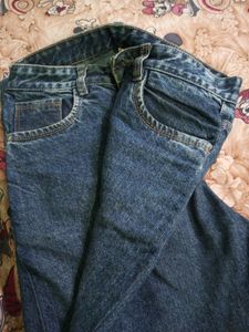 Wide Leg Blue Jeans