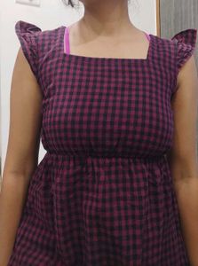 Checked One Piece Dress