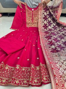 Elegant Pink Anarkali Kurta Set