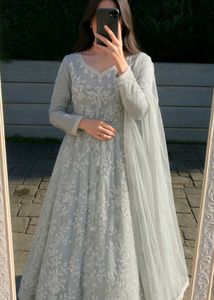 ✨Pakistani Heavy Embroidered Net Maxi Dress
