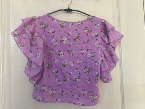 Floral Ruffle Sleeve Top