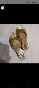 Golden bridal heels