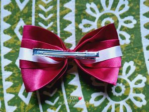 Burgundy &amp; White Bow