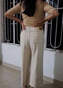 Nude denim pant
