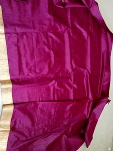 Pink &amp; Gold Embroidered Saree Fabric