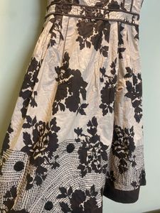 Classic Floral Brown Dress 80s Style