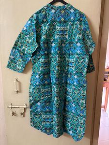 Printed Sea Green Kurta