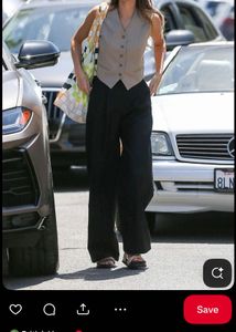 Vintage Style Vest and Wide Leg Trousers