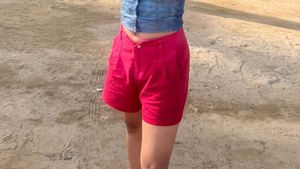 Pink Casual Shorts