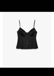 ZARA 🖤Black Button-Front Bustier Top