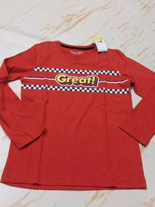 Boys Red Graphic Print T-shirt