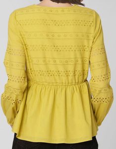 Schiffli Embroidered Peplum Top